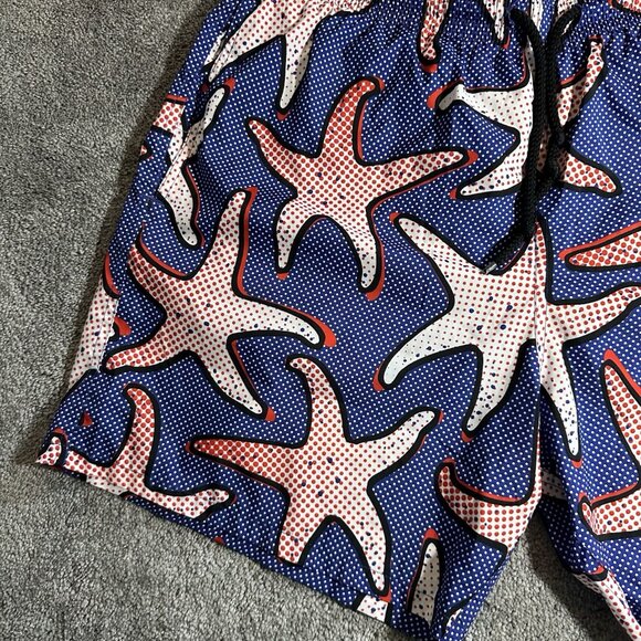 Vilebrequin Swim Trunks Mens XL Swim Shorts Blue Starfish Polka Dot Liner - Picture 3 of 9